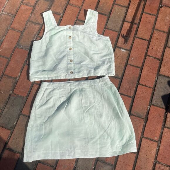 Madewell Women's Linen Blend Tulip Hem Miniskirt Earth-Dyed Edition NWT - Picture 4 of 8